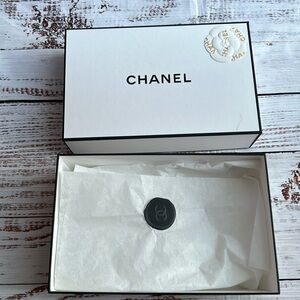 Chanel Box White with Black trim with Chanel tissue paper